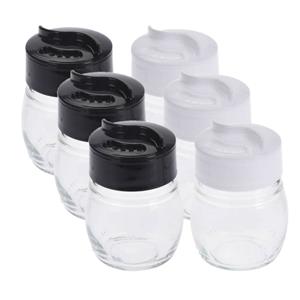 Excellent Houseware Setje van 6x stuks peper en zout vaatjes / strooiers van glas 5 x 7 cm -