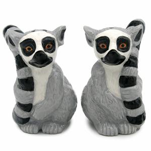 Puckator Peper en zout stel - ringstaart maki aapjes - keramiek - cadeau setje -