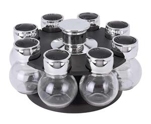 Excellent Houseware Kruidenrek met 8 strooipotjes - kunststof - glas - D6 x H8 cm -