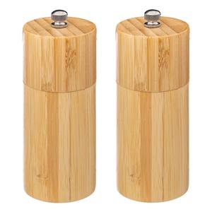 5five Pepermolen/zoutmolen - 2x - bamboe - 12.5 cm -