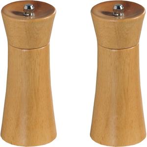 Merkloos Kesper Pepermolen of zoutmolen - 2x - beukenhout - 14 cm - verstelbare molen -