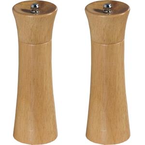 Merkloos Beukenhouten pepermolen/zoutmolen 18 cm - 2x - Pepermaler/zoutmaler -