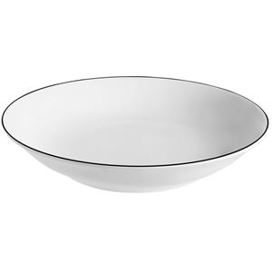 Vega Diep bord Bellino; 600ml, 20x3.8 cm (ØxH); wit/zwart; rond; 6 stuk / verpakking