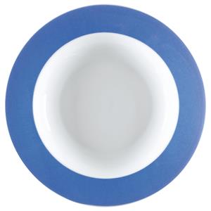 PULSIVA Diep bord Multi-Color; 350ml, 23.5x4.6 cm (ØxH); wit/blauw; rond; 6 stuk / verpakking