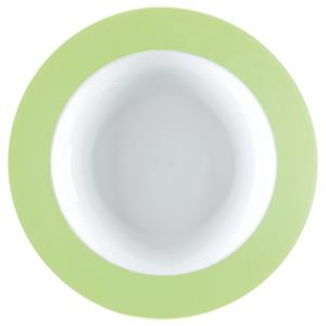 PULSIVA Diep bord Multi-Color; 350ml, 23.5x4.6 cm (ØxH); wit/groen; rond; 6 stuk / verpakking