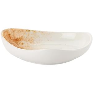Vega Diep bord Purior; 350ml, 18.5x17x4.9 cm (LxBxH); wit/bruin; ovaal; 6 stuk / verpakking