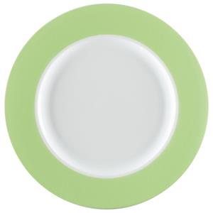 PULSIVA Plat bord Multi-Color; 17.8x1.8 cm (ØxH); wit/groen; rond; 6 stuk / verpakking