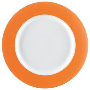 PULSIVA Plat bord Multi-Color; 25.3x2.3 cm (ØxH); wit/oranje; rond; 6 stuk / verpakking