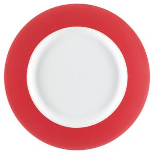 PULSIVA Plat bord Multi-Color; 20.4x1.8 cm (ØxH); wit/rood; rond; 6 stuk / verpakking