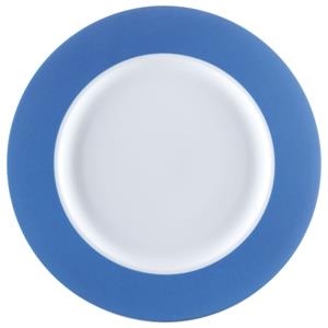 PULSIVA Plat bord Multi-Color; 22.9x2.2 cm (ØxH); wit/blauw; rond; 6 stuk / verpakking