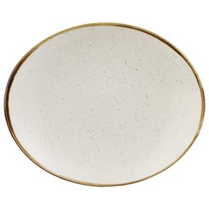Churchill Bord Stonecast Barley White Coupe ovaal; 19.2x16 cm (LxB); wit/bruin; ovaal; 12 stuk / verpakking