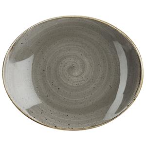 Churchill Bord Stonecast Peppercorn Coupe ovaal; 19.2x16 cm (LxB); grijs/bruin; ovaal; 12 stuk / verpakking