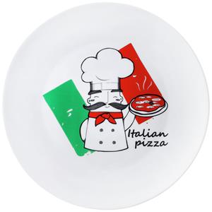 Bormioli Rocco Pizzabord Pizza Chef; 33 cm (Ø); rood/groen/wit; rond; 6 stuk / verpakking