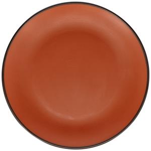 PULSIVA Plat bord Levana; 26.5 cm (Ø); terracotta/zwart; rond; 6 stuk / verpakking