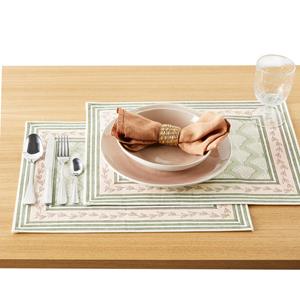 LA REDOUTE INTERIEURS Set van 2 placemates in katoen met block print, Almaza