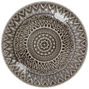 PULSIVA Plat bord Indie; 21x2.5 cm (ØxH); grijs; rond; 4 stuk / verpakking