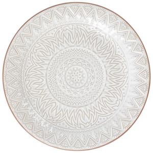 PULSIVA Plat bord Indie; 21x2.5 cm (ØxH); wit; rond; 4 stuk / verpakking