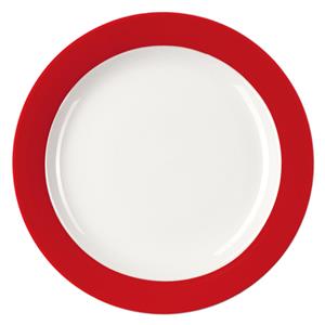 PULSIVA Plat bord Joy; 21 cm (Ø); rood; rond; 6 stuk / verpakking