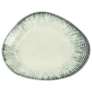 Vega Plat bord Kuori organisch; 21.5x17 cm (LxB); wit/grijs/zwart; organisch; 4 stuk / verpakking