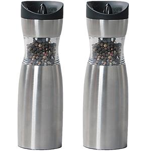 Kesper 2x stuks elektrische peper/zout molens rvs 20 cm -