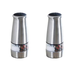 Kesper 2x stuks elektrische RVS pepermolens/zoutmolens 20 cm -