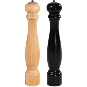 Merkloos Groot houten peper en zoutstel cm bruin/zwart -