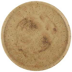 Porland Plat Natura bord met een hoge rand; 21.5x2.15 cm (ØxH); lichtbruin/donkerbruin; rond; 6 stuk / verpakking