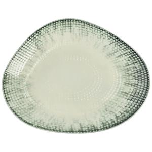 Vega Plat bord Kuori organisch; 30x23.5 cm (LxB); wit/grijs/zwart; organisch; 4 stuk / verpakking
