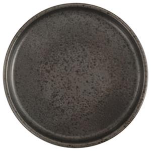 Porland Bord Ironstone plat met een hoge rand; 27x2.4 cm (ØxH); donkerbruin/zwart; rond; 6 stuk / verpakking