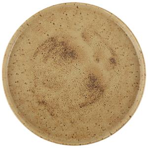 Porland Plat Natura bord met een hoge rand; 27x2.4 cm (ØxH); lichtbruin/donkerbruin; rond; 6 stuk / verpakking