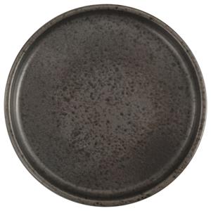 Porland Bord Ironstone plat met een hoge rand; 30x2.15 cm (ØxH); donkerbruin/zwart; rond; 6 stuk / verpakking