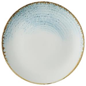 Churchill Plat bord Coupe; 16.5 cm (Ø); wit/azuurblauw; rond; 12 stuk / verpakking