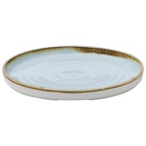 Churchill Plat bord met hoge rand; 21x2 cm (ØxH); lichtblauw/bruin; rond; 6 stuk / verpakking
