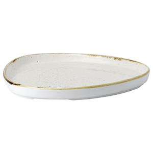 Churchill Plat bord Stonecast Barley White driehoekig met hoge rand; 20x2 cm (BxH); wit/bruin; driehoekig; 6 stuk / verpakking