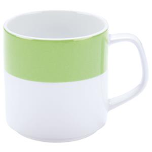 PULSIVA Beker Multi-Color; 245ml, 6x7.8 cm (ØxH); wit/groen; rond; 6 stuk / verpakking
