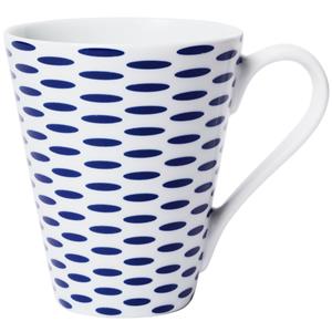 Vega Beker Mixor met decoratie; 280ml, 8.7x10 cm (ØxH); wit/blauw; rond; 6 stuk / verpakking
