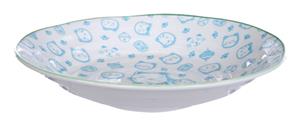 Tokyo Design Studio Lichtblauw/Wit Bord - Lucky Cats - 25.3 x 5cm