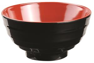 Tokyo Design Studio Zwart/Rode Kom - Melamine - 16.5 x 8.5cm
