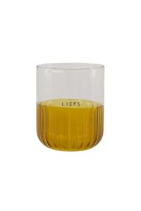 Zusss Drinkglas Transparant Oker Liefs