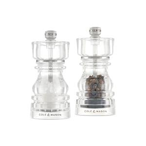 Cole & Mason  London peper- en zoutmolenset - transparant - 13 cm