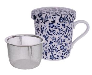 Tokyo Design Studio Blauw/Witte Theemok met Roestvrij Stalen Zeef