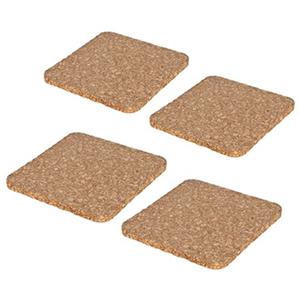 Alessandro Onderzetters voor glazen - 4x - kurk - 10 x 10 cm -