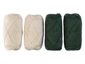 Crelando Katoengaren set 4 x 50 g (Beige/olijf)