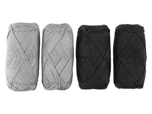 Crelando Katoengaren set 4 x 50 g (Grijs/zwart)