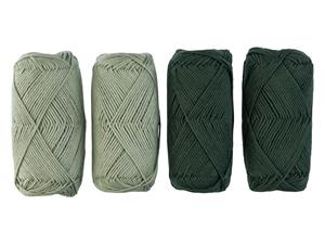 Crelando Katoengaren set 4 x 50 g (turkoois/olijf)