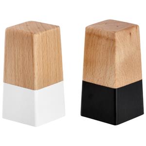 Vega Peper- en zoutstel Kayu vierkant conisch; 4.5x9x4.5 cm (BxHxD); beuken
