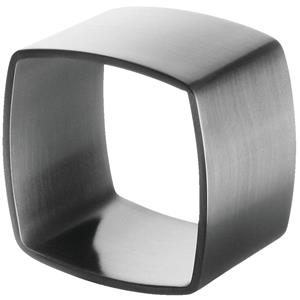 Vega Servetring Cubiste; 4x4x3 cm (LxBxH); zilver; 4 stuk / verpakking