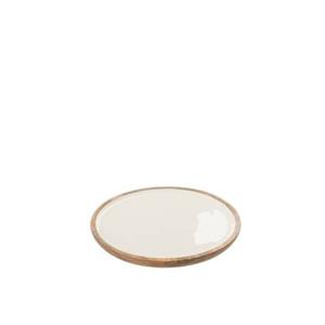 J-Line Kos plateau - dienblad - hout - bruin| wit - S