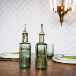 Brût Homeware , Set van 2 Olie|Azijn Fles set 30 CL, groen