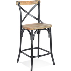 Alterego Cottage Mini Barkruk - Walnoot Afwerking - 47x50x100cm